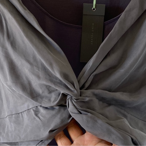 BNWT Mint Velvet Women's Relaxed Floaty Fit Charcoal Grey Blouse Uk Size 16 - Picture 10 of 16